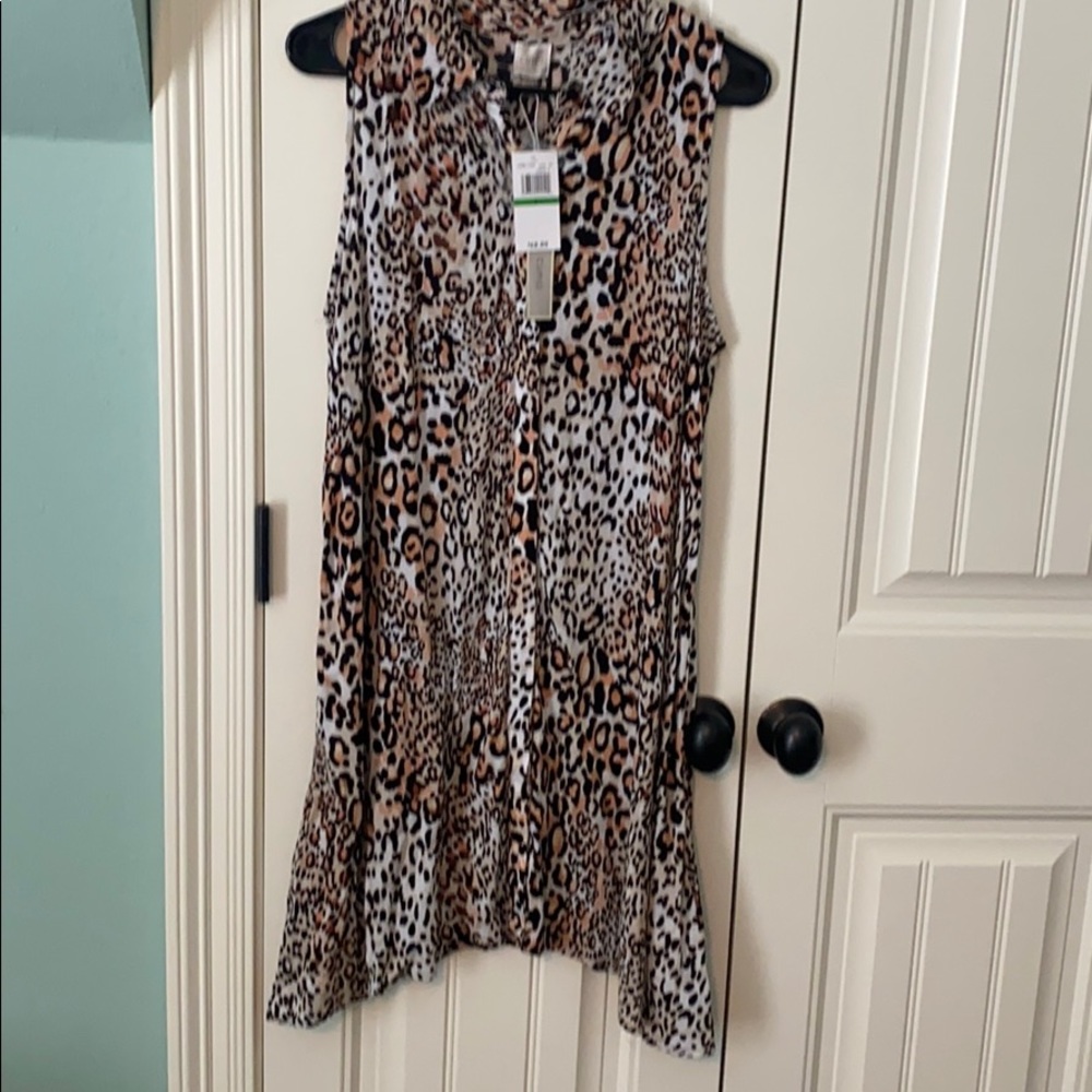 Animal print button up dress